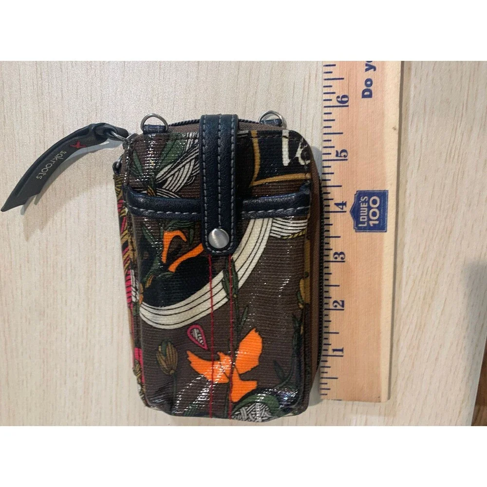 Sakroots  Peace Nature Coated Canvas Zip-Around Wristlet Wallet Phone Holder